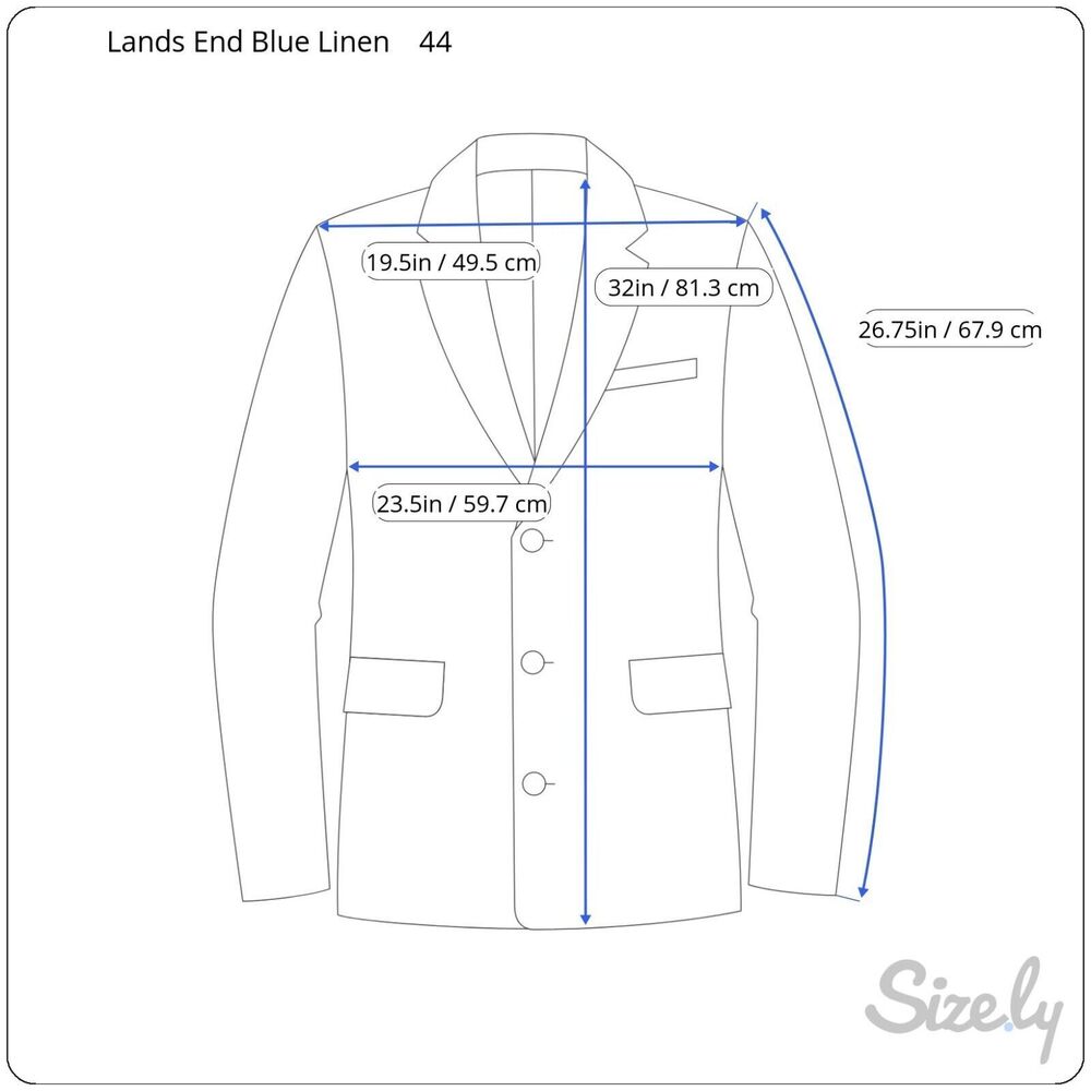 Lands End Mens Blue Linen Pinstripe Sport Coat‎ Jacket 44 - Picture 11 of 11